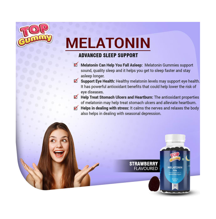 HealthVit Strawberry Top Gummy Melatonin 10mg