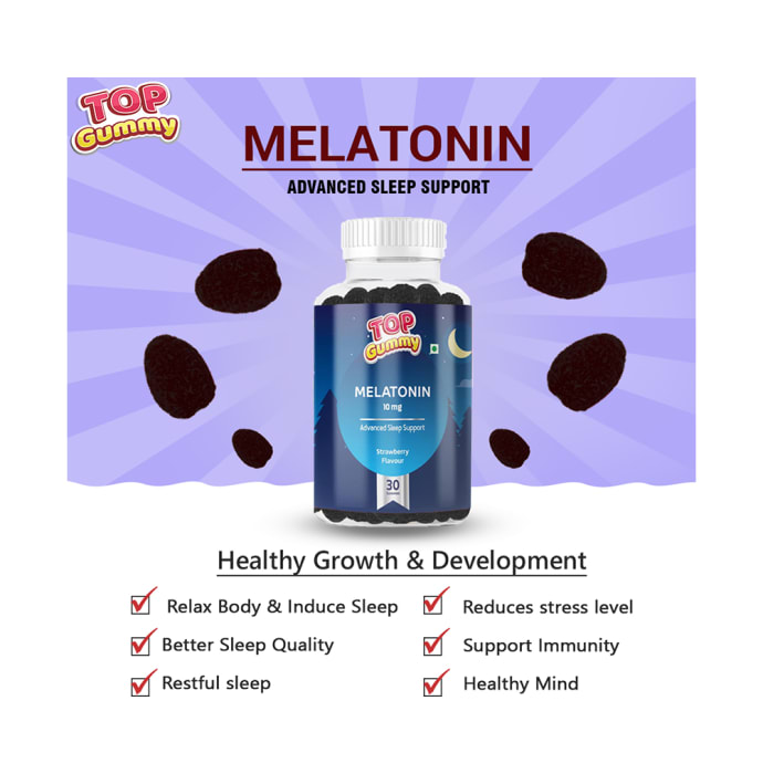 HealthVit Strawberry Top Gummy Melatonin 10mg