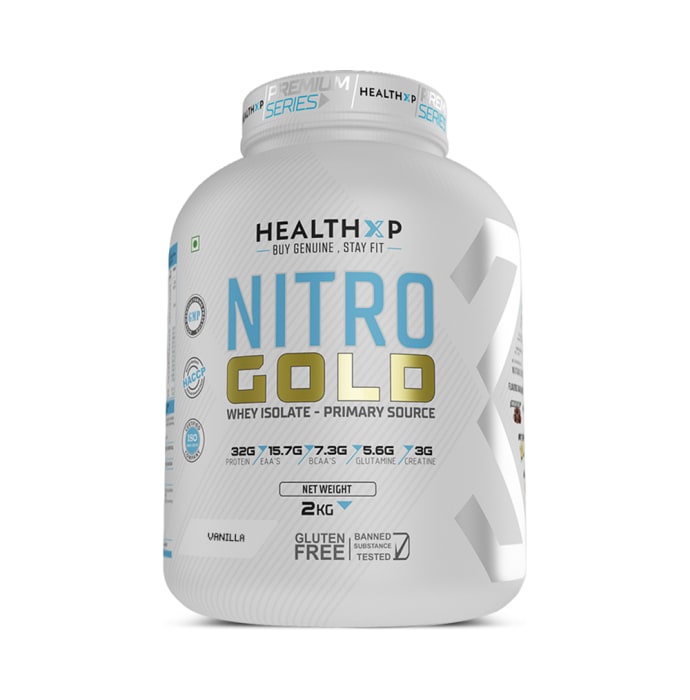 HealthXP Nitro Gold Whey Isolate Powder Vanilla (2kg)