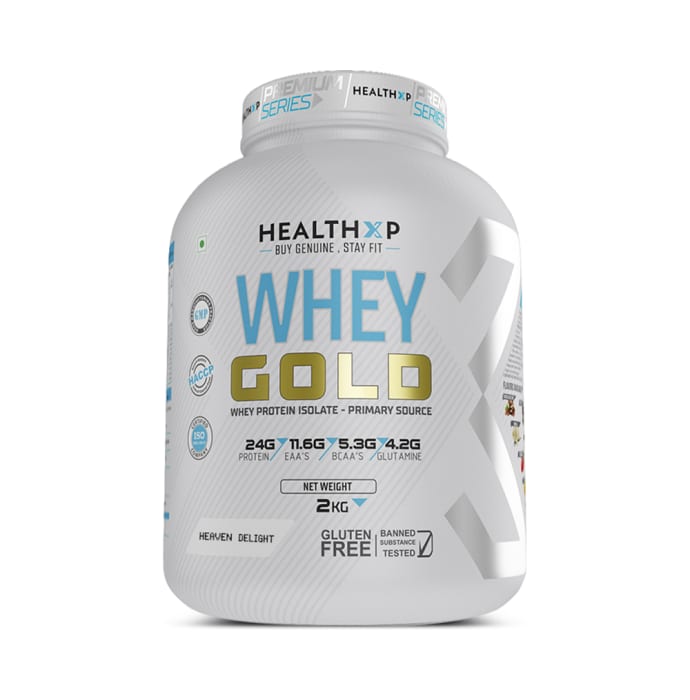 HealthXP Whey Gold Whey Protein Isolate Powder Heaven Delight (1kg)