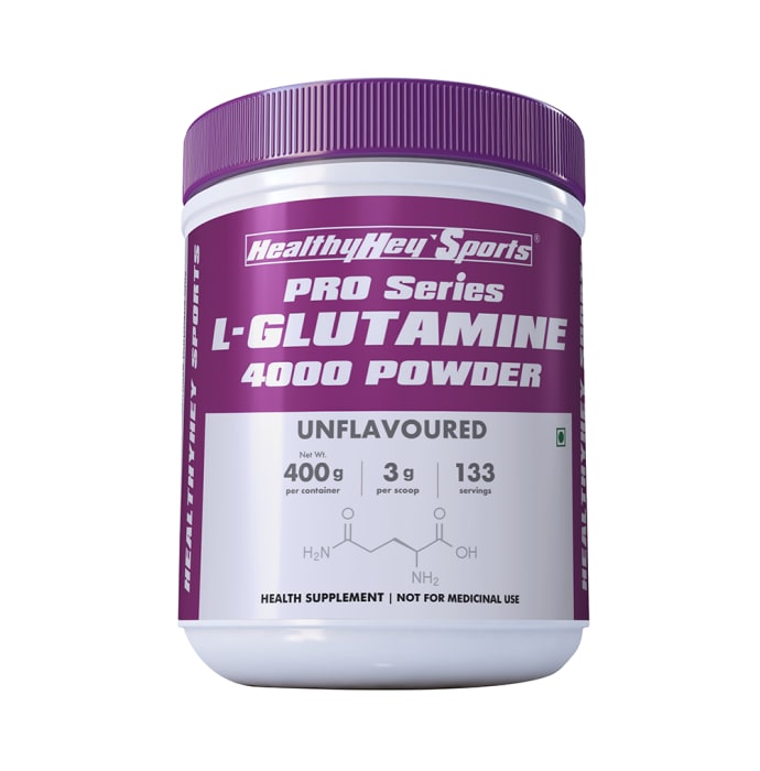 HealthyHey Sports Pro Series L-Glutamine 4000 Powder Unflavoured (400gm)