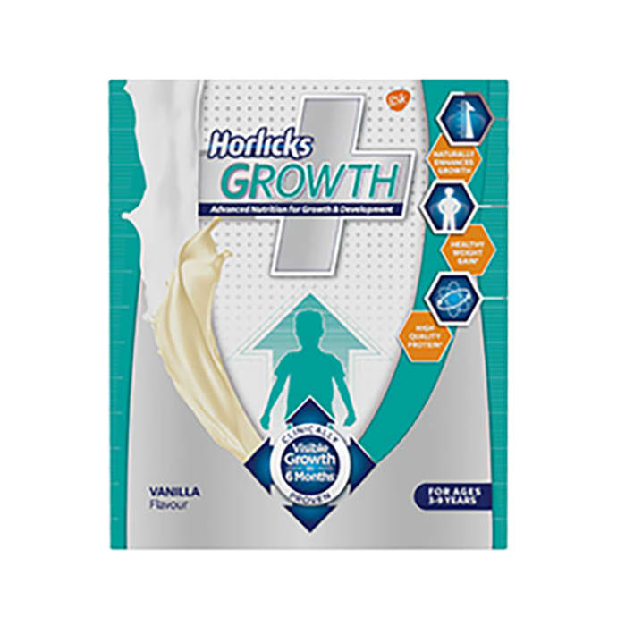 Horlicks Growth Plus Powder Refill Pack Vanilla (200gm)