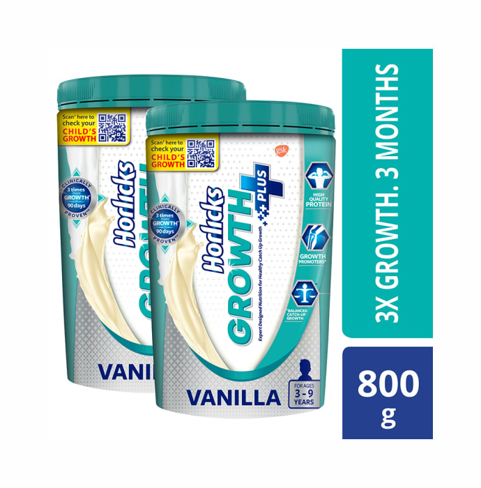 Horlicks Growth Plus Vanilla Pack of 2 (400gm)