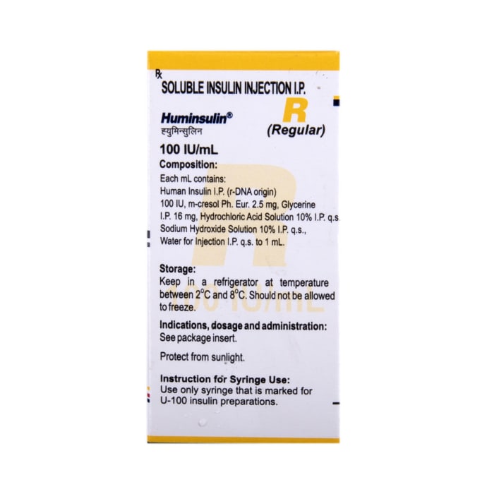 Huminsulin R 100IU / ml Solution for Injection (10ml)