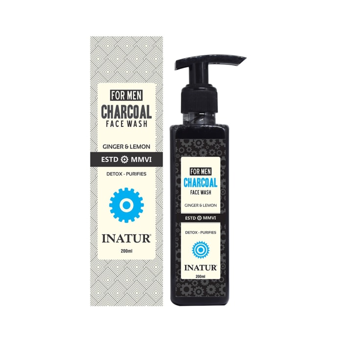 Inatur Men Charcoal Face Wash (200ml)