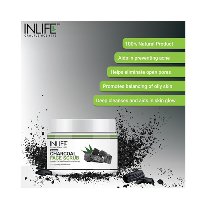 Inlife Activated Charcoal Face Scrub (100gm)