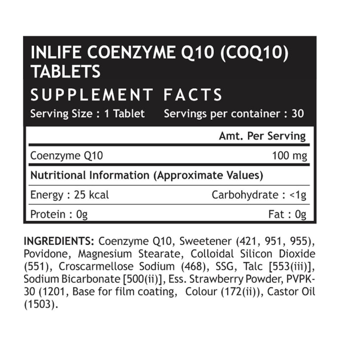 Inlife coenzyme q10 chewable tablet (30'S)