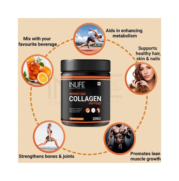 Inlife Hydrolyzed Collagen Peptides Orange (200gm)