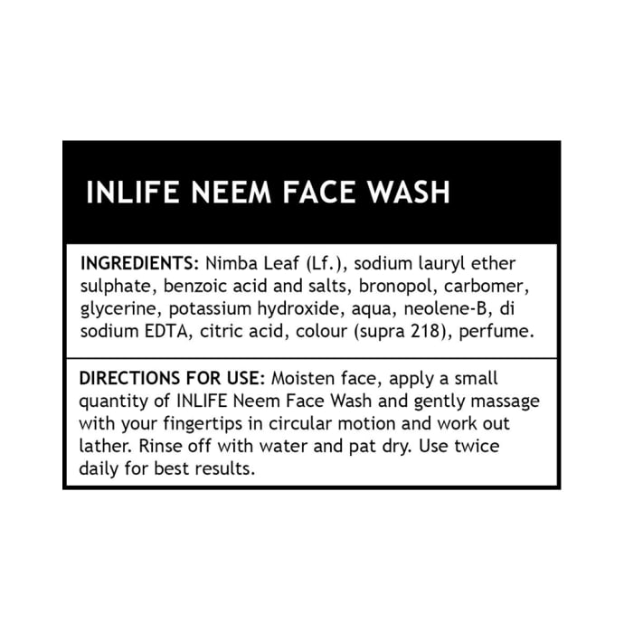 Inlife neem face wash (200ml)