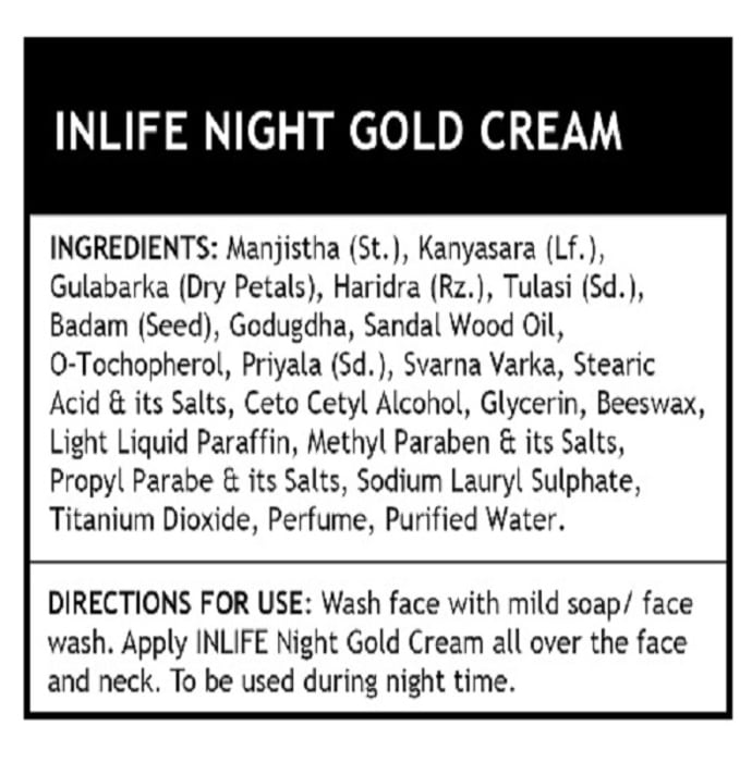 Inlife night gold face cream (50gm)