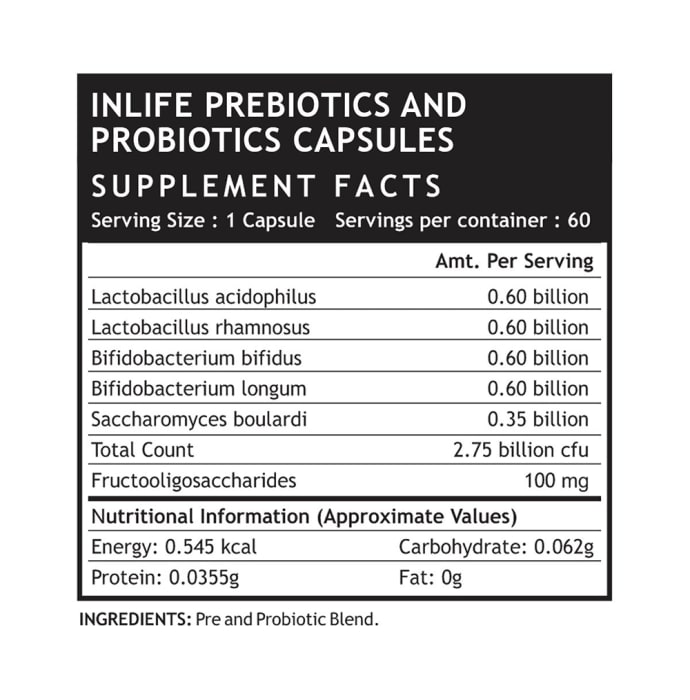 Inlife pre and probiotics capsule (60'S)