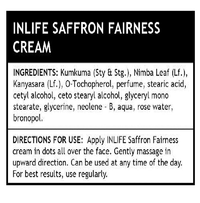 Inlife saffron fairness cream (100gm)