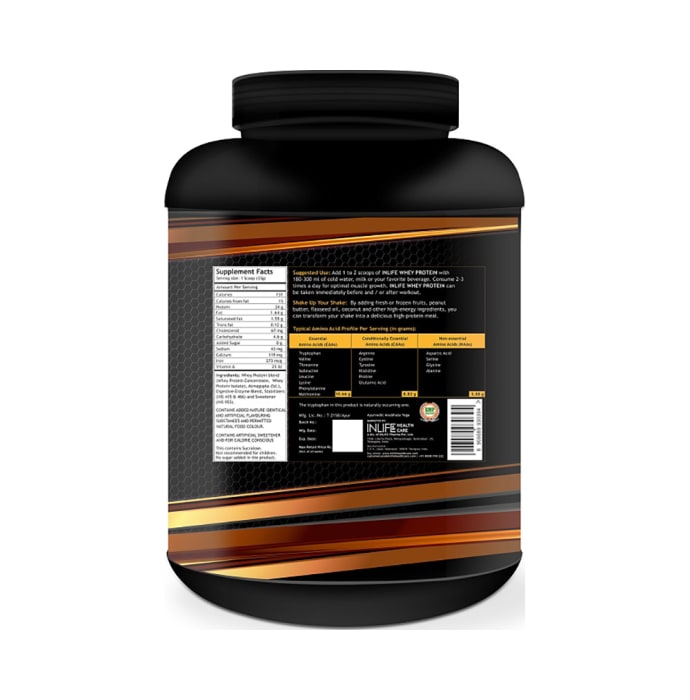 Inlife Whey Protein Powder with Isolate Concentrate Hydrolysate & Digestive Enzymes Coffee (2.27kg)