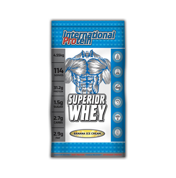 International Protein Superior Whey Protein Powder Banana Ice Cream (2.27kg)