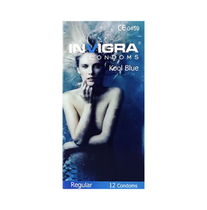 Invigra regular condom kool blue