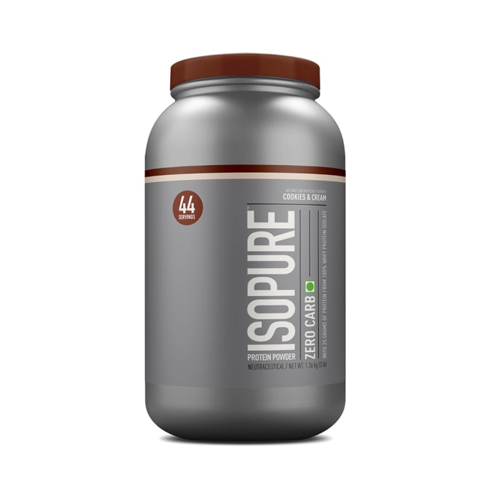 IsoPure Zero Carb 100% Whey Protein Isolate Powder Cookies & Cream (1lb)