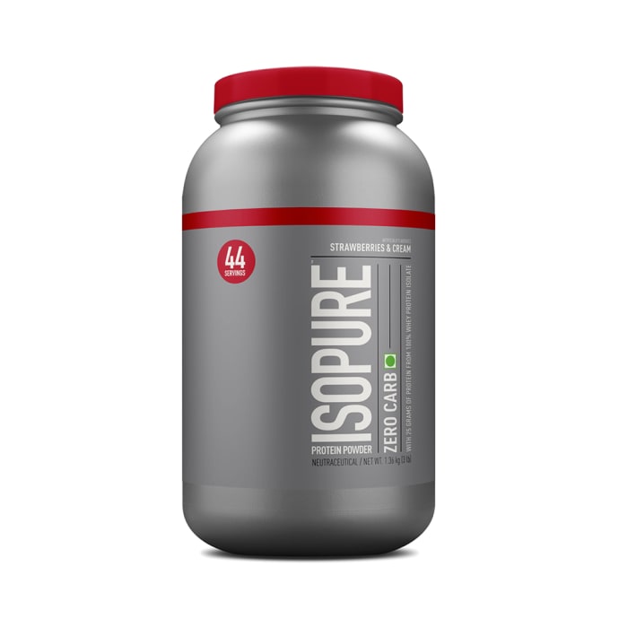 IsoPure Zero Carb 100% Whey Protein Isolate Powder Strawberry Cream (1lb)