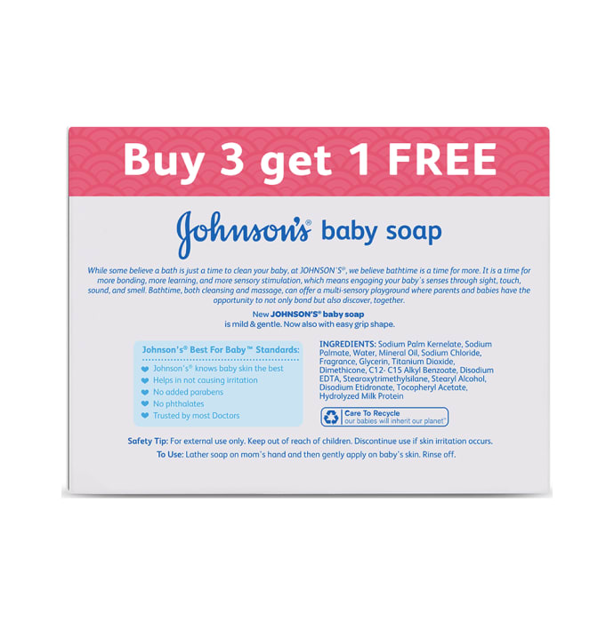 Johnson's Baby Soap (150gm Each) Buy 3 Get 1 Free