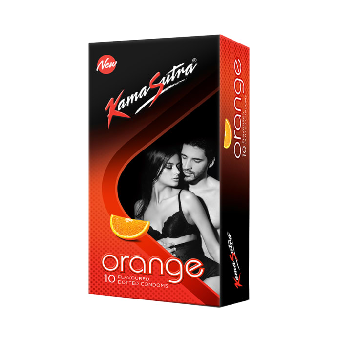 Kamasutra Dotted Condom Orange