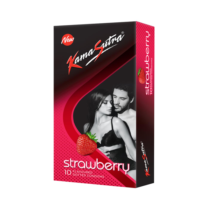 Kamasutra Dotted Condom Strawberry