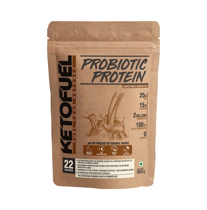 Ketofuel Probiotic Protein Powder with Shaker Free Swiss Milk Chocolate (1000gm)