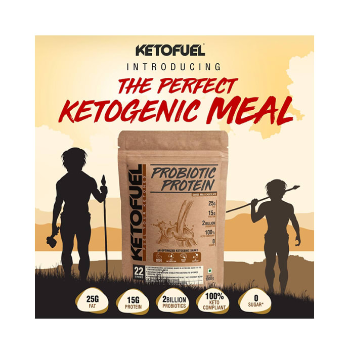 Ketofuel Probiotic Protein Powder with Shaker Free Swiss Milk Chocolate (1000gm)