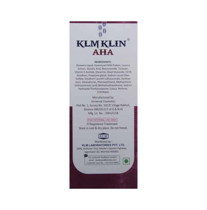 Klmklin aha face wash gel