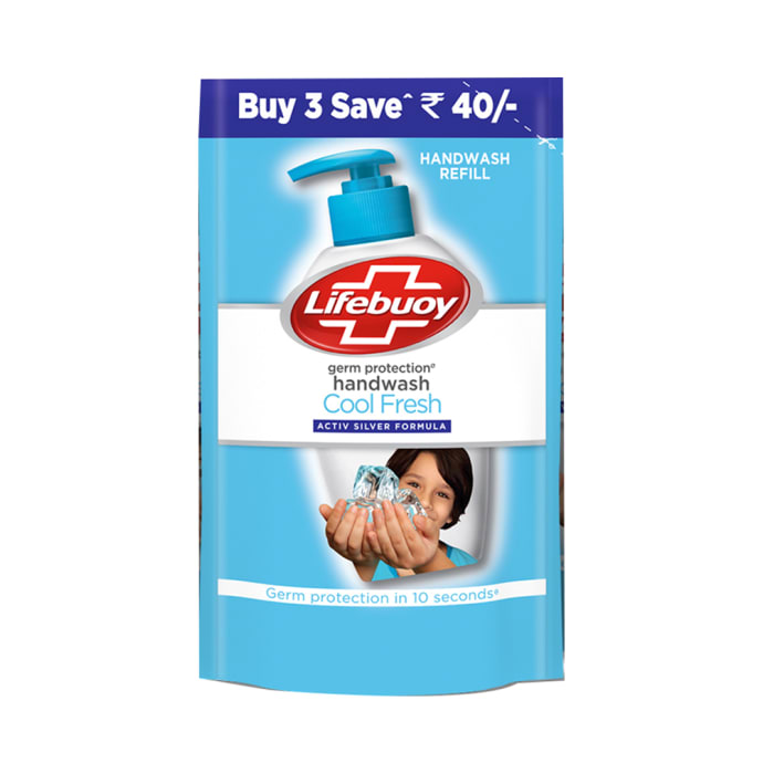 Lifebuoy Cool Fresh Activ Silver Formula Germ Protection Handwash Refill (185ml Each)