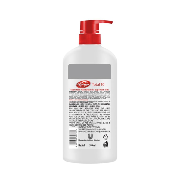 Lifebuoy Total 10 Activ Silver Formula Germ Protection Handwash (580ml)