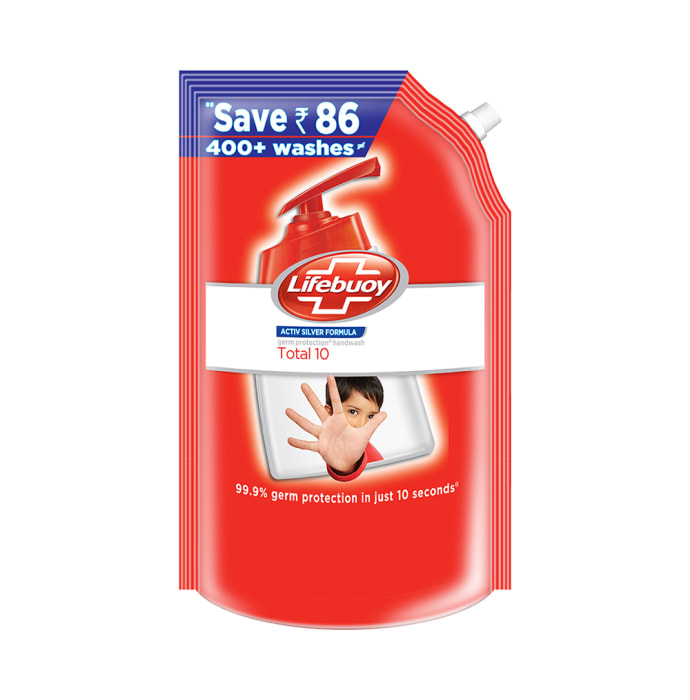 Lifebuoy Total 10 Activ Silver Formula Germ Protection Handwash Refill (1.5Ltr)