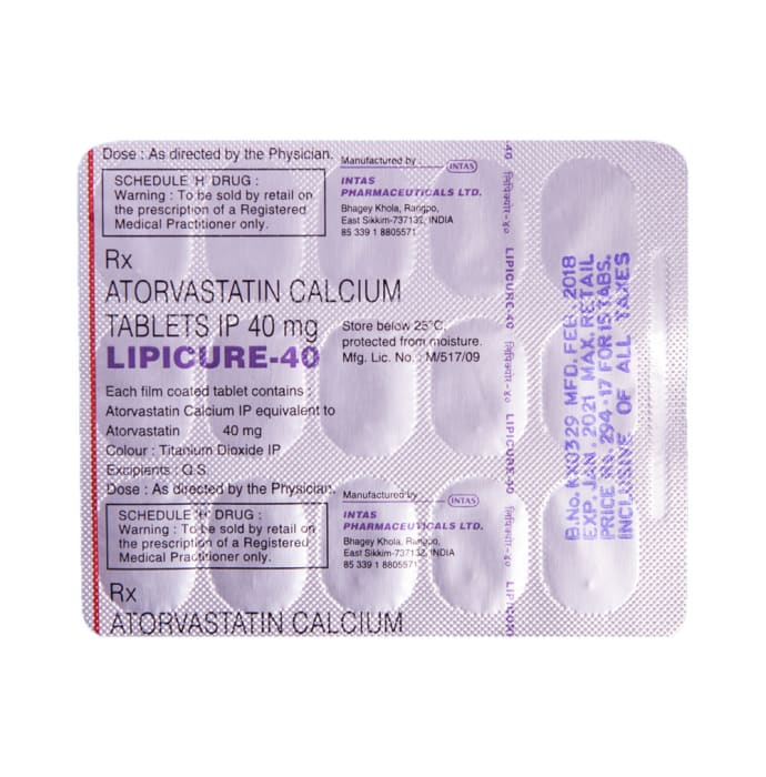 Lipicure 40mg Tablet (15'S)