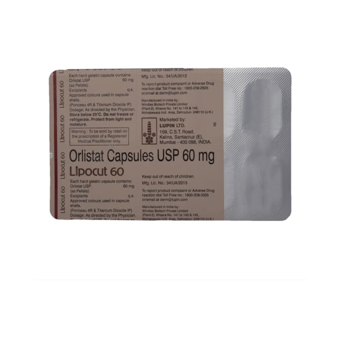 Lipocut 60mg Capsule (10'S)