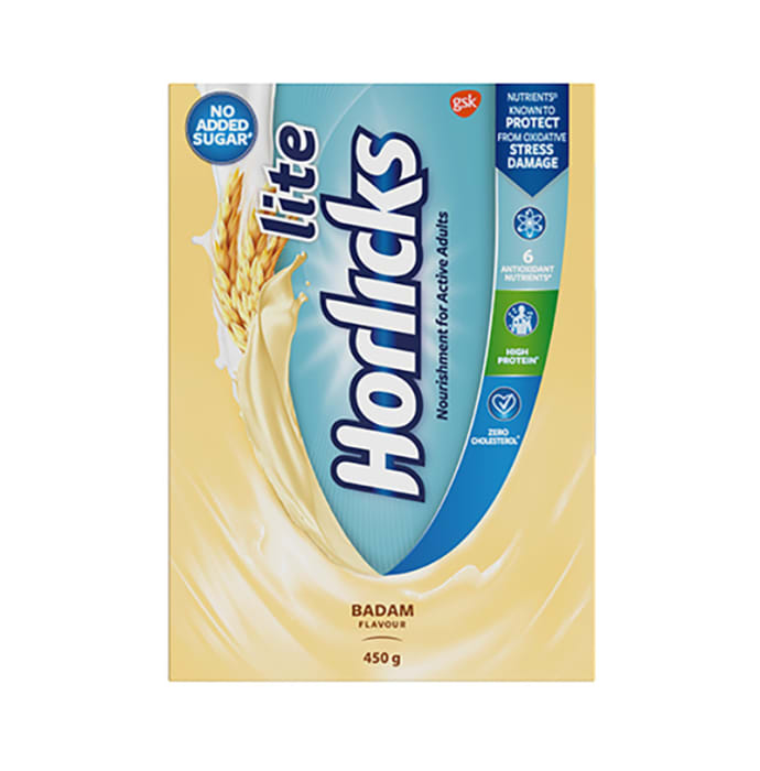 Lite Horlicks Health and Nutrition Drink Refill Pack Badam (450gm)