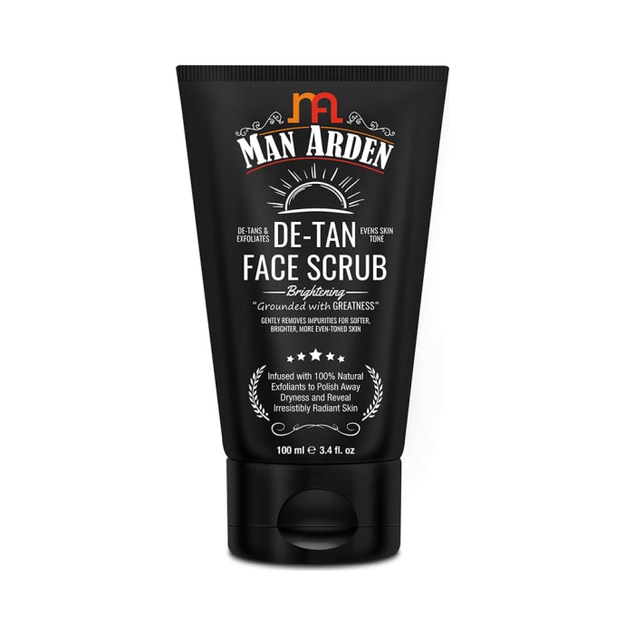 Man Arden Sunlit Grooming Combo (Coffee Peel Off, SPF50 Sunblock Sports Sunscreen and De-Tan Face Scrub 100ml Each) with Pouch