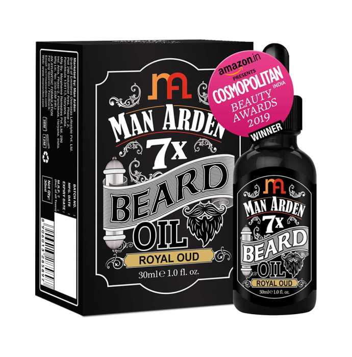 Man Arden The Dapper Dude Combo (Beard Oil Royal Oud 30ml, Beard Wax and Beard Balm 50gm Each and Beard & Face Wash 100ml) with Pouch