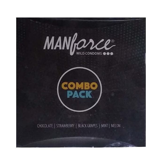 Manforce Wild Condom Combo Pack Chocolate, Strawberry, Black Grapes, Mint, Melon