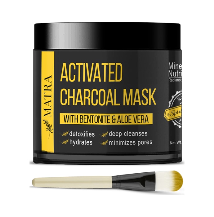 Matra Face Mask Activated Charcoal with Face Mask Brush Free (100gm)