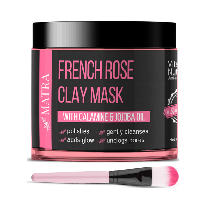 Matra Face Mask French Rose Clay with Face Mask Brush Free (100gm)