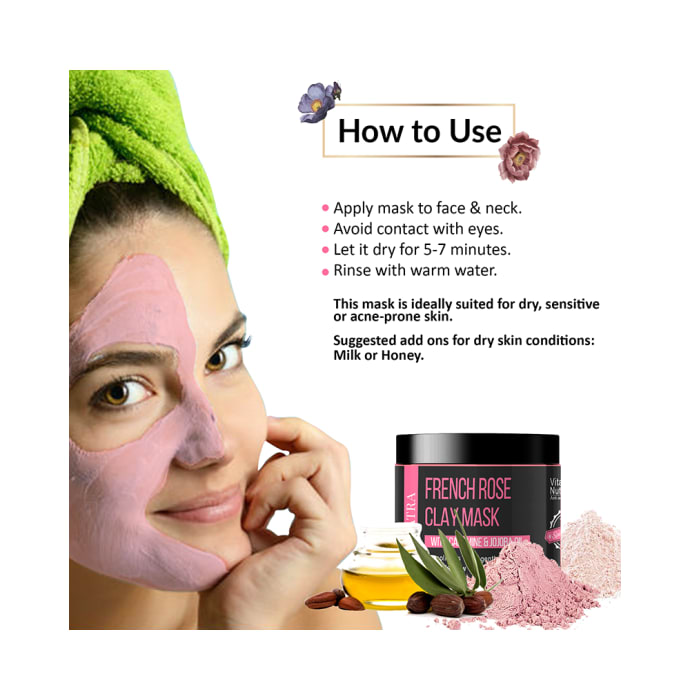 Matra Face Mask French Rose Clay with Face Mask Brush Free (100gm)