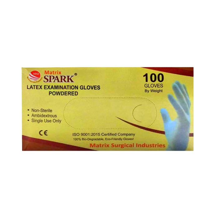 Matrix Spark Medium Latex Powdered Examination Glove