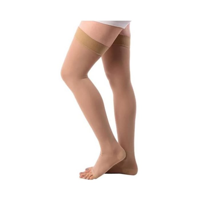 Maxis Cotton Thigh Length Stocking Large Beige