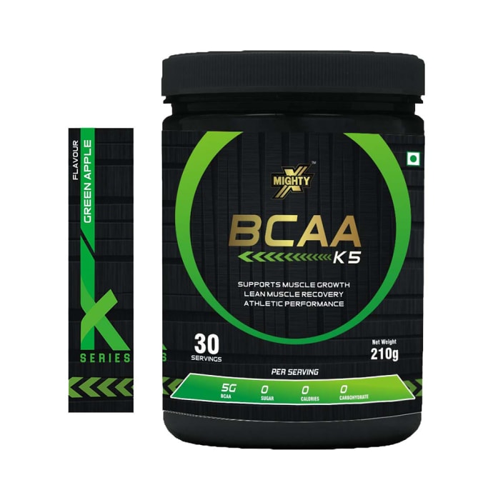 MightyX BCAA K5 Powder Green Apple (210gm)