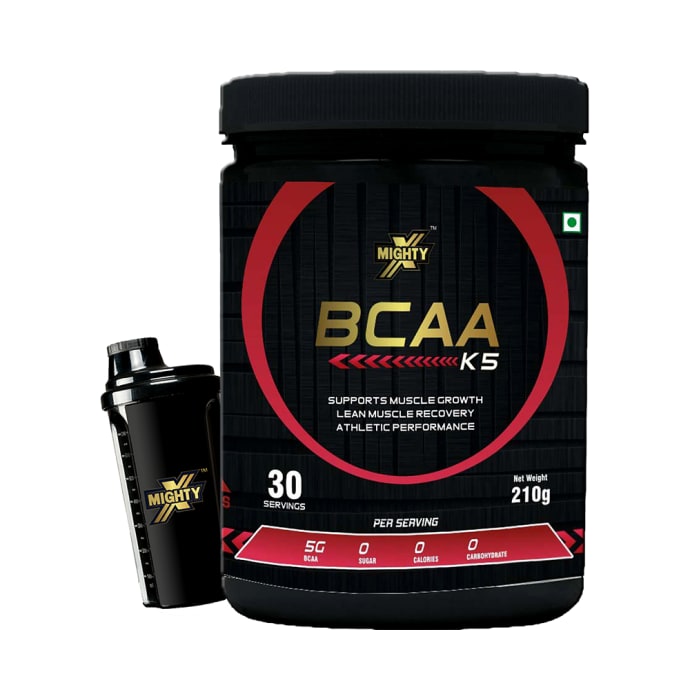 MightyX BCAA K5 Powder Watermelon with Shaker and T-Shirt Free (210gm)
