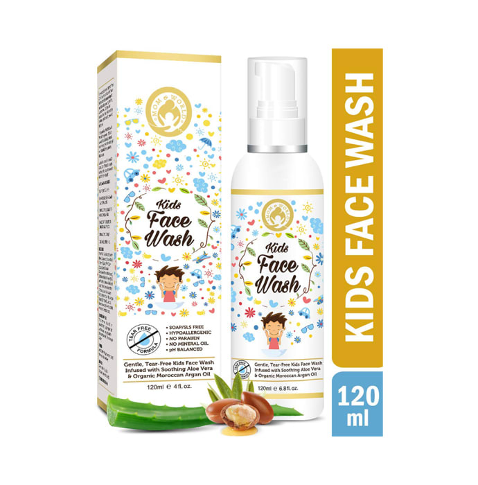 Mom & World Kid's Skin Protect Combo (Sunscreen Spray SPF 50 and Face Wash 120ml Each) with Pouch