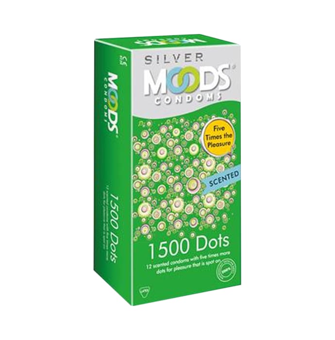 Moods silver 1500 dots condom pack of 2