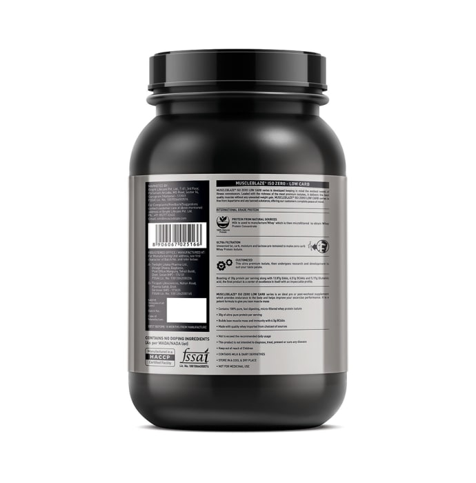 MuscleBlaze Iso Zero Low Carb Powder Chocolate (1kg)