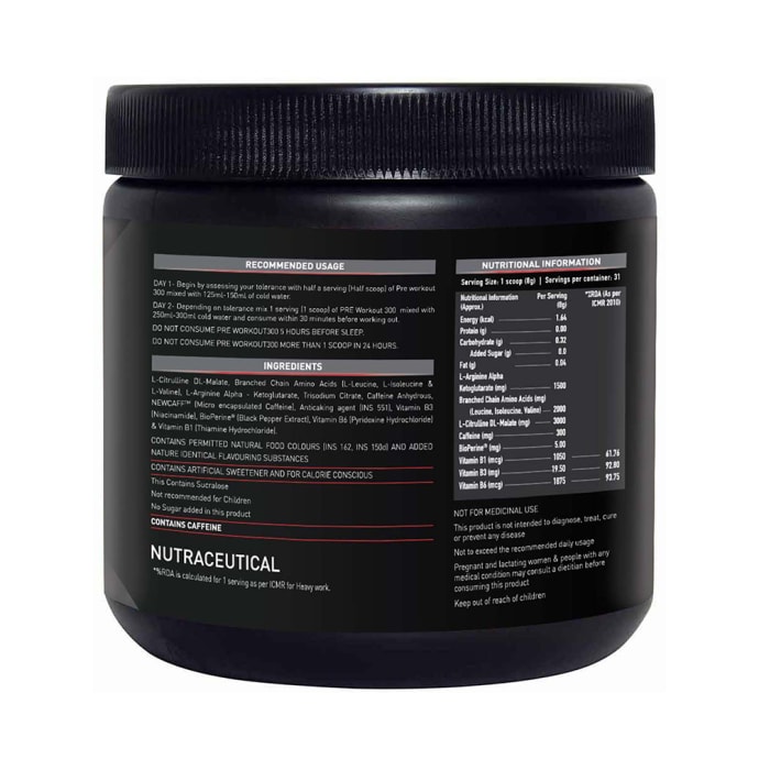 MuscleBlaze Pre-Workout 300 Melon Twist Powder (250gm)