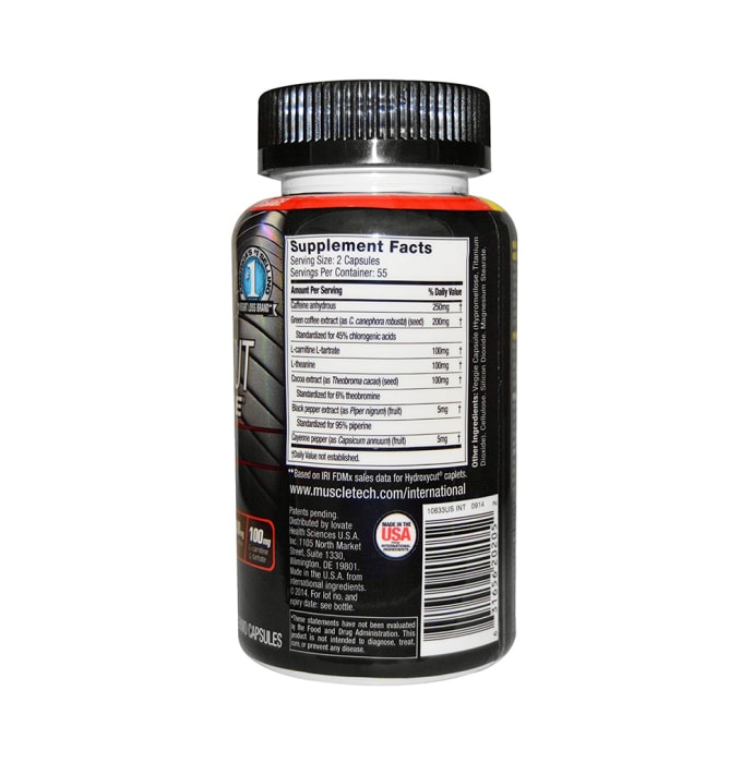 Muscletech hydroxycut hardcore elite performance series capsule unflavoured (110'S)