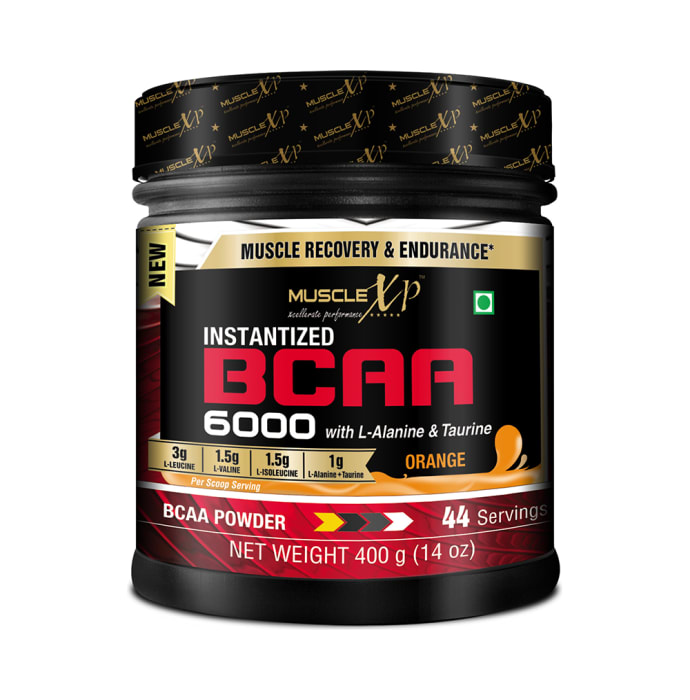 Musclexp instantized bcaa 6000 with l-alanine & taurine powder orange (400gm)