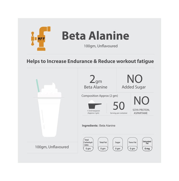 My FitFuel Beta Alanine Powder Unflavoured (100gm)